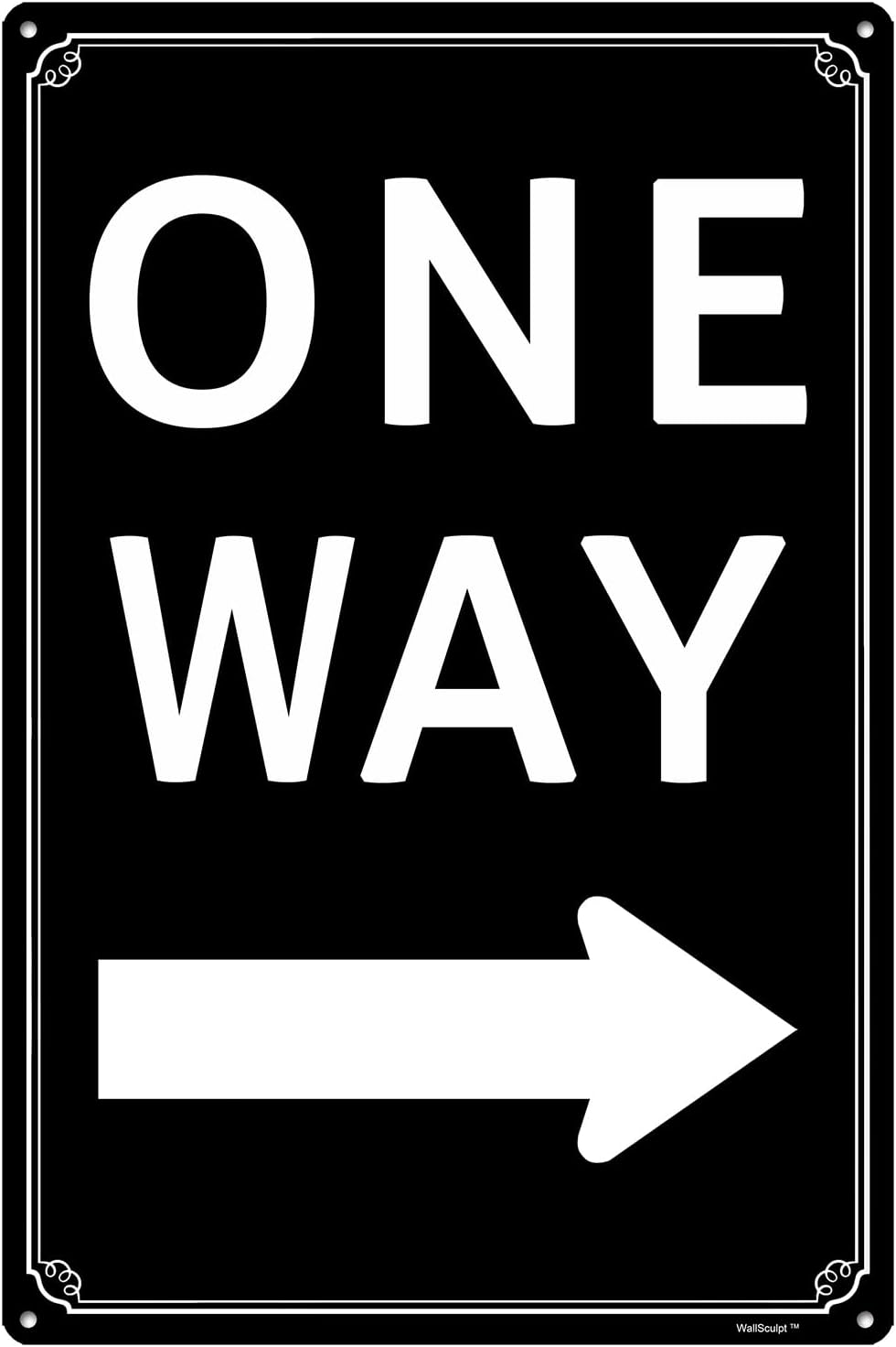8x12" One Way" with Left Arrow - High-Intensity Aluminum Parking Lot Sign, Weatherproof & Fade-Resistant, Ideal for Outdoor & Indoor Use - Curbside Sign