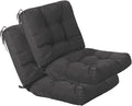 QILLOWAY Outdoor Chair Cushion for Patio Furniture, Waterproof Patio Cushions Set of 2 with Ties, Fade Resistant Replacement Pads for Outdoor Rocking Chairs,Dark Grey