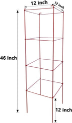 Tomato Cages 6 Packs 46 Inch (H) Plant Stand with 164 Feet Twist Ties, Heavy Duty Garden Plants Support for Tomatoes, Cucumber, and Other Climbing Plants (Red)