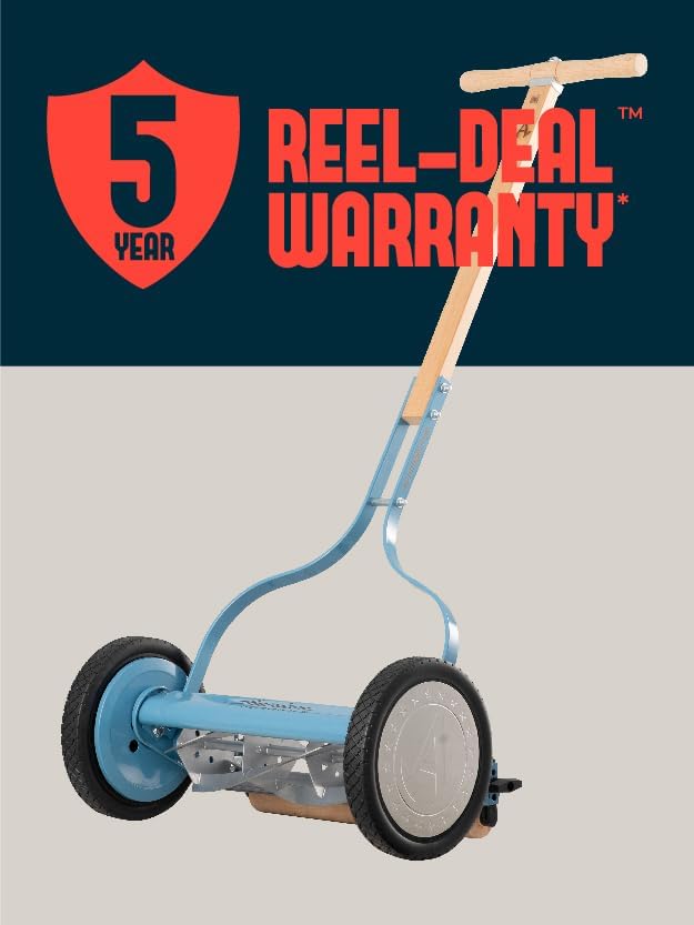 American Lawn Mower Company 1304-14GC 14-Inch 5-Blade Push Reel Lawn Mower with Grass Catcher, Mint