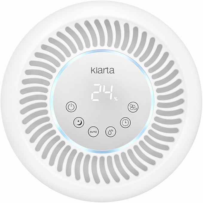 Humea Smart Evaporative Humidifier with WiFi & App Control - 3L Tank, 4 Speeds, 300ml/h - Quiet, Mist-Free, No White Dust - Nightlight - For Allergies, Dry Skin, Better Sleep - White