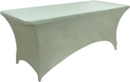 124 2-Pack 8ft Spandex Table Covers for Rectangle Folding Tables - Washable Elastic Tablecloth - Ultimate Fitted Table Protector for Parties, Banquet, and Wedding