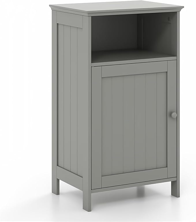 Safeplus Small Floor Storage Cabinet with Drawer and Door, for Bathroom & Toilet, Grey