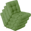 QILLOWAY Outdoor Chair Cushion for Patio Furniture, Waterproof Patio Cushions Set of 4 with Ties, Fade Resistant Replacement Pads for Outdoor Rocking Chairs,Dark Green