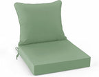 Summsun Outdoor Chair Cushions, Waterproof Back Pillow and Seat Cushion Set for Patio Furniture, Outdoor Sofa Replacement Cushions with Removable Cover, 24 x 24 Inch, Sage Green, 1 Set