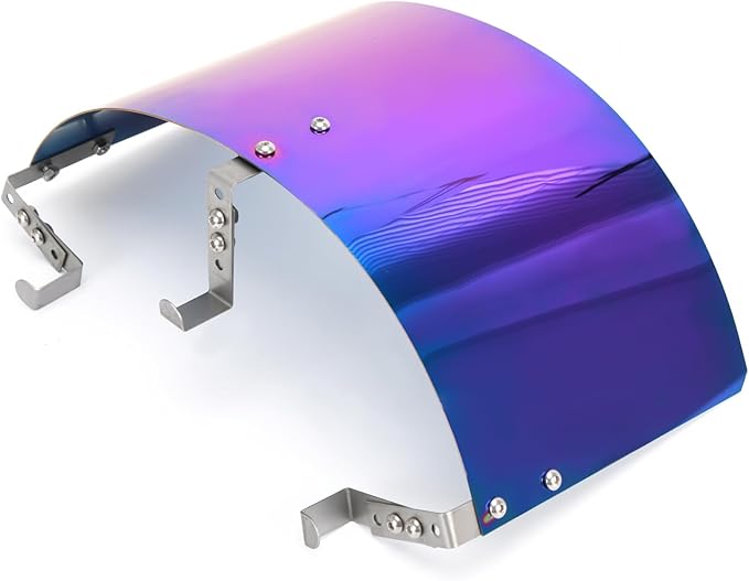 PTNHZ Universal Stainless Steel Air Intake Filter Cover Heat Shield Fits for 2.5-3.5" Cone or Cylinder Filter Neo Chrome