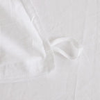 FACE TWO FACE Bedding Duvet Cover Set 3 Pieces 100% Washed Cotton Duvet Cover Linen Like Textured Breathable Durable Soft Comfy (Queen, White)