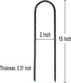20 Pack 10 Inch Heavy Duty Trampolines Wind Stakes Galvanized Steel Garden Stakes U-Shaped Staples for Landscaping, Camping Tents, Soccer Goals and Garden Decoration