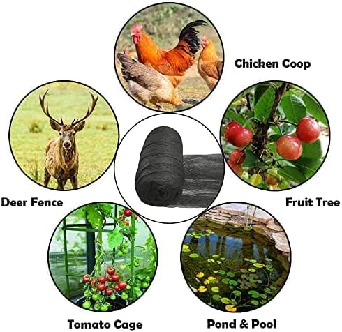 MEANCHEN Bird Netting 15x40 Ft, 1/2ln Mesh Heavy Duty Garden Netting for Plants, Fruit Trees, Vegetables Extra Strong Woven Mesh Netting Fencing, Against Birds, Deer, Poultry