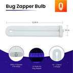 lumenivo FUL40T8 Fluorescent Black Light Bug Zapper Ultraviolet Replacement Bulb 40 Watt, G10Q-4 Square 4 Pin Base, T8 U Shape Bug Zapper Bulb Replacement - 5 Pack