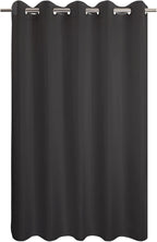 River Dream No Hook Hotel Cloth Black Shower Curtain Microfiber Waterproof - Soft Fabric Shower Curtain or Liner Washable, Black, 71x74