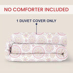 Kotton Culture 1 Pc California King Size Duvet Cover Only -100% Egyptian Cotton Sateen 600 Thread Count Ultra Soft Premium Durable Comforter Cover Zipper Closure & Corner Ties (Mandala,104"x98")
