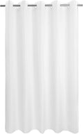 No Hook Long Shower Curtain or Liner Soft Microfiber - 75" Length Fabric Shower Curtain Liner Set, Machine Washable & Water Repellent, White, 71x77