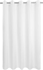 No Hook Long Shower Curtain or Liner Soft Microfiber - 75" Length Fabric Shower Curtain Liner Set, Machine Washable & Water Repellent, White, 71x77