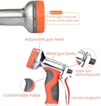 HmiL-U Garden Hose Nozzle Sprayer, Heavy Duty Metal High Pressure Water Gun, 9 Adjustable Watering Patterns Suitable for Watering Plants Washing Cars and Showering Pets