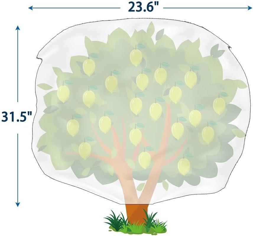 Homimp Plant Covers Freeze Protection, 8Pack Frost Covers with Zipper Drawstring (23.6" x 31.5") Plant Protection Cover Bags for Outdoor Winter Frost Cold Weather Shrubs Trees Jacket Covers(Green)