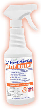 Mite Killer Spray by Mite-B-Gone — Kills Human Mites, Bird, Dust, Spider, Rat, Turkey, Carpet Mites. Treatment for Homes, Furniture, Bedding, Auto & Animals | Non-Toxic | Kid & Pet Safe | 16oz Spray