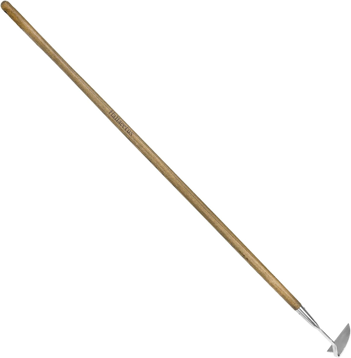 Haliaeetus Sickle Hoe, 58'' Long Handle Japanese Hand Hoe for Standing to Remove Weed, Stainless Steel Scraper Hoe, Bent Angle Weeding Sickle for Fastly Scraping Out Weed on Flower Bed, Between Plants