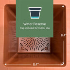 Deroma Millennium 10” Cube Planter | Light & Durable Plastic | Indoor or Outdoor Square Pot for Patio/Porch | Includes Water Reserve & Drain Plug | Trendy Planter for Plants, Flowers, Garden | Rust