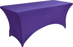 10-Pack 6ft Spandex Table Covers for Rectangle Standard Folding Tables - Wrinkle Resistant Stretch Tablecloths - Ultimate Fitted Table Protector for Parties, Banquet, Wedding