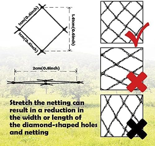 MEANCHEN Bird Netting 15x40 Ft, 1/2ln Mesh Heavy Duty Garden Netting for Plants, Fruit Trees, Vegetables Extra Strong Woven Mesh Netting Fencing, Against Birds, Deer, Poultry