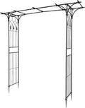 Outvita 7Ft Garden Arch Arbor, Steel Frame Stand Trellis, Arbour Archway for Wedding Ceremony Decoration Plant Climbing Rose Vines Lawn Courtyard Patio Pathway Black