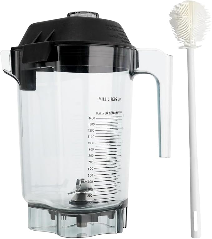 For Vitamix Blender Pitcher 48oz Fit for Quiet One VM0100A 15978 16016 36019 VM0145 Commercial BarBoss Advance Drink Machine Touch & Go Blender Container Cup Jar Jug Parts(with a cleaning bursh)