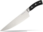 8-Inch Chef Knife – Ultra-Sharp German High Carbon Stainless Steel, Full Tang, Ergonomic Handle, Multipurpose Kitchen Knife for Chopping, Slicing, and Dicing, Black