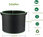 5-Pack 5 Gallon Grow Bags 300G Thickened Nonwoven Fabric Pots Plant Grow Bags with Handles,for Low Stress Plant Training Fruits, Vegetables, and Flowers