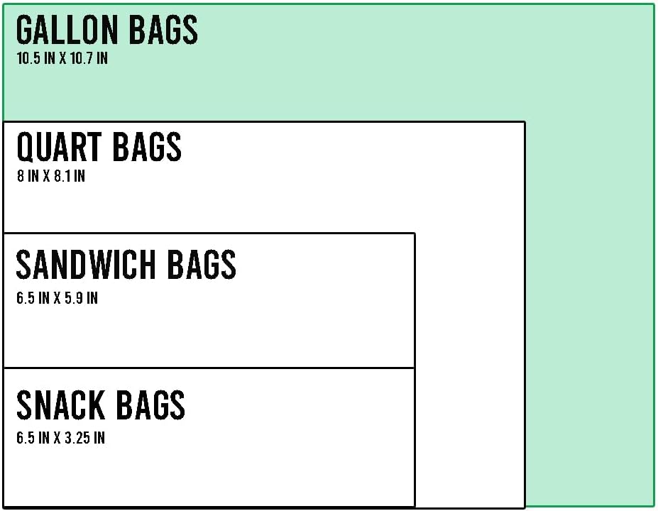 Gallon Food Storage Freezer Bags, 250 Count | Double Zipper | 10.5" * 10.7", Freshness Easy Open Reclosable Clear Plastic Bags