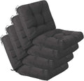 QILLOWAY Outdoor Chair Cushion for Patio Furniture, Waterproof Patio Cushions Set of 4 with Ties, Fade Resistant Replacement Pads for Outdoor Rocking Chairs,Dark Grey
