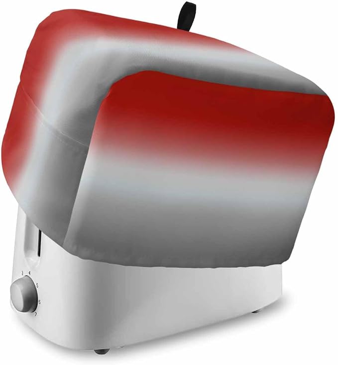 Toaster Cover 4 Slice Red Grey Ombre Toaster Oven Cover with Pockets Gradient Gradual Color Dustproof Bakeware Protector Small Kitchen Appliance Dust Covers and Fingerprint Protection for Women
