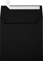LUXPaper Square Invitation Envelopes | Peel & Press | 6 1/2" x 6 1/2" | Midnight Black | 80lb. Text | 50 Qty