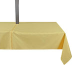 Outdoor Tablecloth Wrinkle-Free Stain Resistant Waterproof Polyester Fabric Table Cover with Zipper Umbrella Hole for Picnic/Party/Dinner/Patio Garden(60×84inch,Zippered,Yellow)