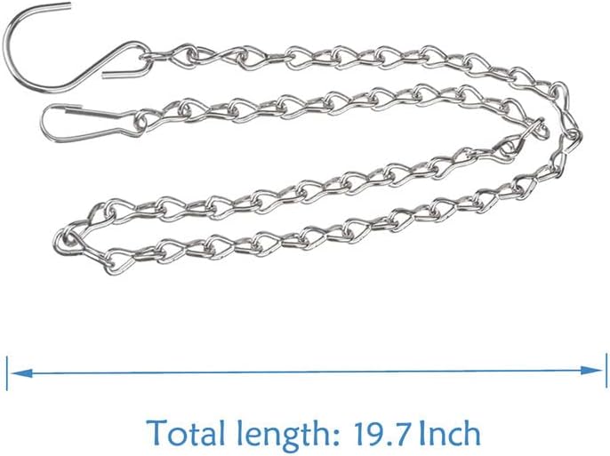 YINGFENG 6 Pack 19.7 Inch Silver Hanging Chain for Hanging Bird Feeders, Bird Houses, Planters, Baskets, Birdbaths, Lanterns, Wind Chimes, Billboards, Signs and Ornaments