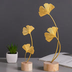 ARFUKA Decoraciones para Salas De Casa Ginkgo Leaf Statues Desktop Sculpture Ornaments Gold Home Decor for Living Room, Bedroom, Office Desktop, Cabinets Pack of 2