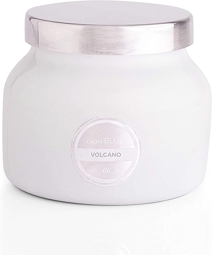 Capri Blue Volcano Scented Candles - Luxury Glass Jar Candles for Home Scented with Tropical Fruit & Sugared Citrus - Soy Wax Blend - Capri Blue Volcano - White Color (8 oz)