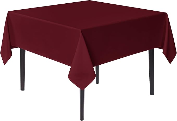 sancua Small Square Tablecloths 36x36 Inch - Burgundy Table Cloth for Square or Round Tables, Washable Polyester Fabric Table Cover for Christmas Nightstand End Bedside Tables