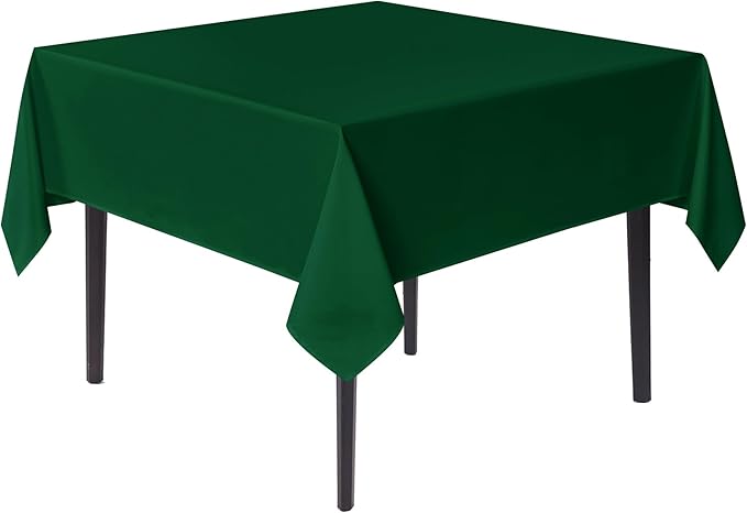 sancua Square Tablecloths 85x85 Inch Hunter Green - Fabric Table Cloth for Square or Round Tables, Washable Polyester Table Cover for Christmas Dinner, Holiday Party, Decorative Display Tables