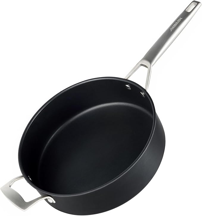 MsMk 5QT saute pan with Glass Lid, 11in Nonstick Deep Frying pans, Lasting Non stick, Oven safe to 700°F, Induction pots, Durable PFOA Free Non-Toxic