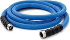 BluSeal Hot/Cold Water Rubber Garden Hose, 100% Rubber, Ultra-Light, Super Strong, 500 PSI, 50F to 190F Degrees, High Strength Polyester Braided (3/4" x 10')