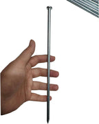 Metal Stakes, 10 Inch 50Pcs Galvanized Landscape Spikes,Garden Nails for Turf,Weed Barriers,Tent and More (50, Silver)