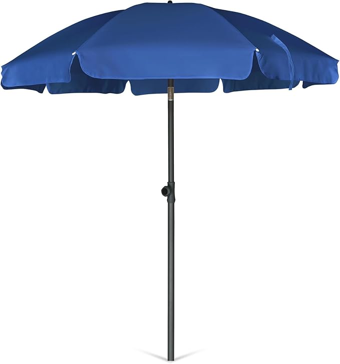 AMMSUN Patio Umbrella, 6.5 ft Outdoor Table Umbrella with Tilt Steel Pole, UPF50+ Protection, Great for Outdoor Garden Backyard, Navy Blue