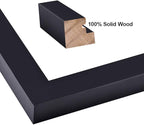 RPJC 8x8 Soild Wood Picture Frame with High Definition Glass Display Pictures 4x4 with Mat or 8x8 Without Mat for Wall Mounting Hanging Photo Frame Black