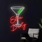 Extra Dirty Martini Led Sign, Extra Dirty Martini Neon Light, Martini Cocktail Neon Sign, Drink Club Led Light, Wine Bar Pub Room Wall Decor Size:20inches