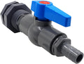 rain barrel spigot kit within 1 inch pvc bulkhead adapter 1" valve 5/8" plastic barb fitting, for 5/2.5/50/55/100 gallon water tank garden bucket outdoor rainwater collection