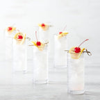 Fortessa Jupiter Beaded Hobnail Glass, 11 Ounce Collins/High Ball (Set of 6), Gold Rim Clear
