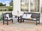 Psilvam 2-Person Outdoor Memorial Bench, All-Weather Poly Lumber Garden Bench, Rot-Resistant Outdoor Patio Bench for Park,Porch,and Church(Grey)