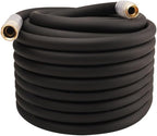 Heavy Duty Premium Garden Hose 100ft x 3/4", 300PSI Working, 1000PSI Burst, Hybrid Rubber Water Hose with Transparent Swivel Handle - Hot/Cold Water - Five Layered Braiding with Brass fittings (Black)