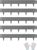 VEVOR Steel Landscape Edging, 5 Packs 39 x 4 in Rust-Resistant Metal Landscape Edging, Bendable Garden Edging Border, Heavy Duty Lawn Edging, Easy-to-Install, Flower Bed Yard Pathway Divider Dark Gray